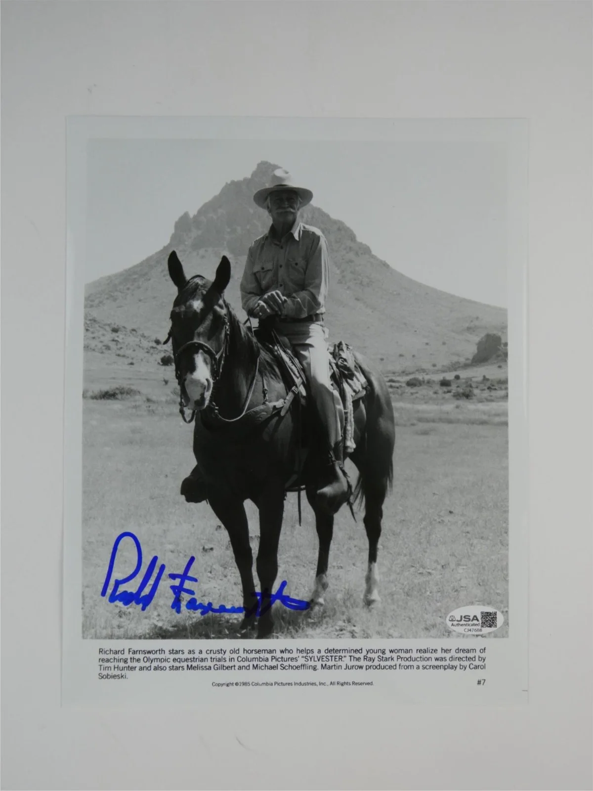 Richard Farnsworth — Richard Farnsworth Signed B&W 8x10 Promo Photo Sylvester Autographed JSA COA, изображение 2