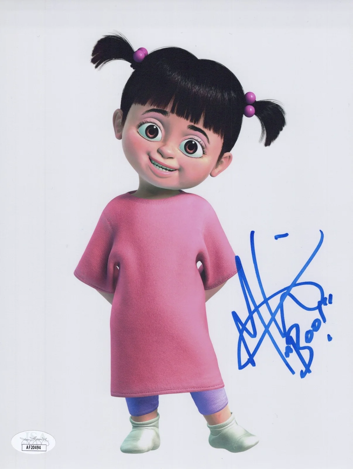 MARY GIBBS — MARY GIBBS Authentic Hand-Signed "MONSTERS INC~ BOO" 8x10 Photo (JSA COA)