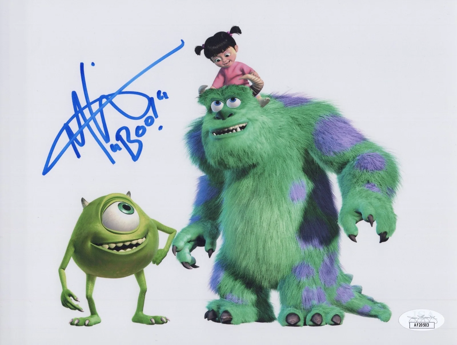 MARY GIBBS — MARY GIBBS Authentic Hand-Signed "MONSTERS INC~ BOO" 8x10 Photo (JSA COA)