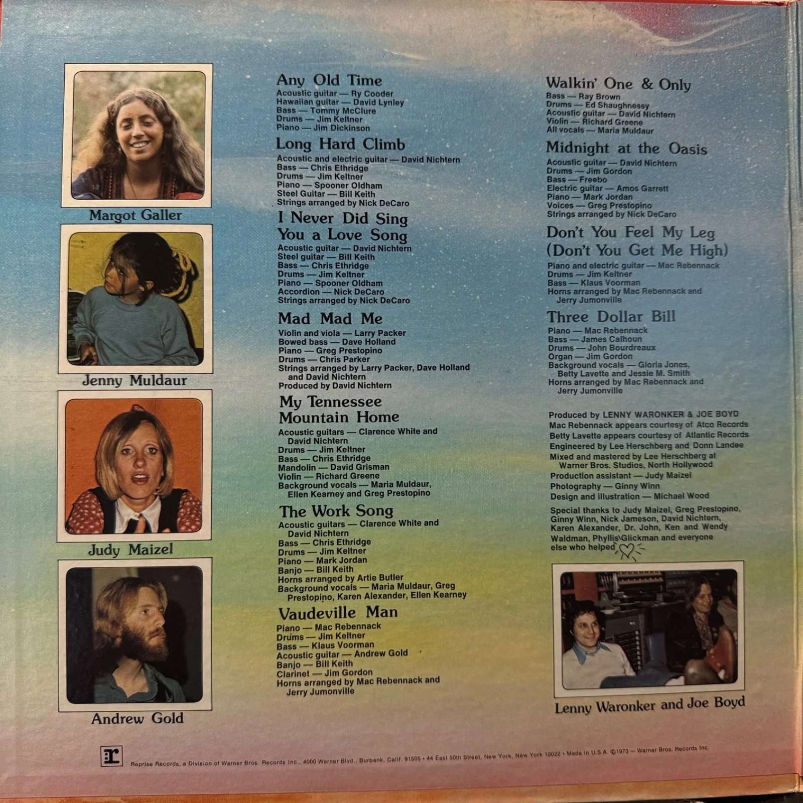 MARIA MULDAUR "Maria Muldaur" AUTOGRAPHED ON COVER usa vinyl album MS 2148, изображение 3