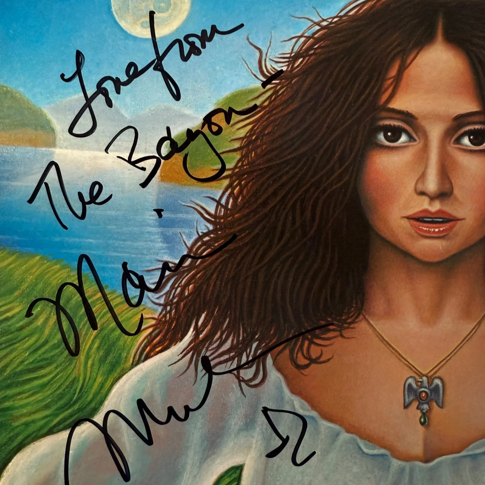 MARIA MULDAUR "Southern Winds" AUTOGRAPHED ON COVER with gold promo stamp VINYL, изображение 2