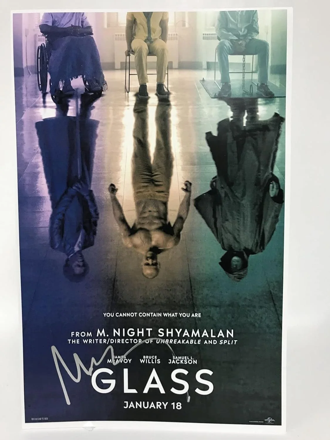 M. Night Shyamalan — M. Night Shyamalan Signed Autographed "Glass" Glossy 11x17 Movie Poster