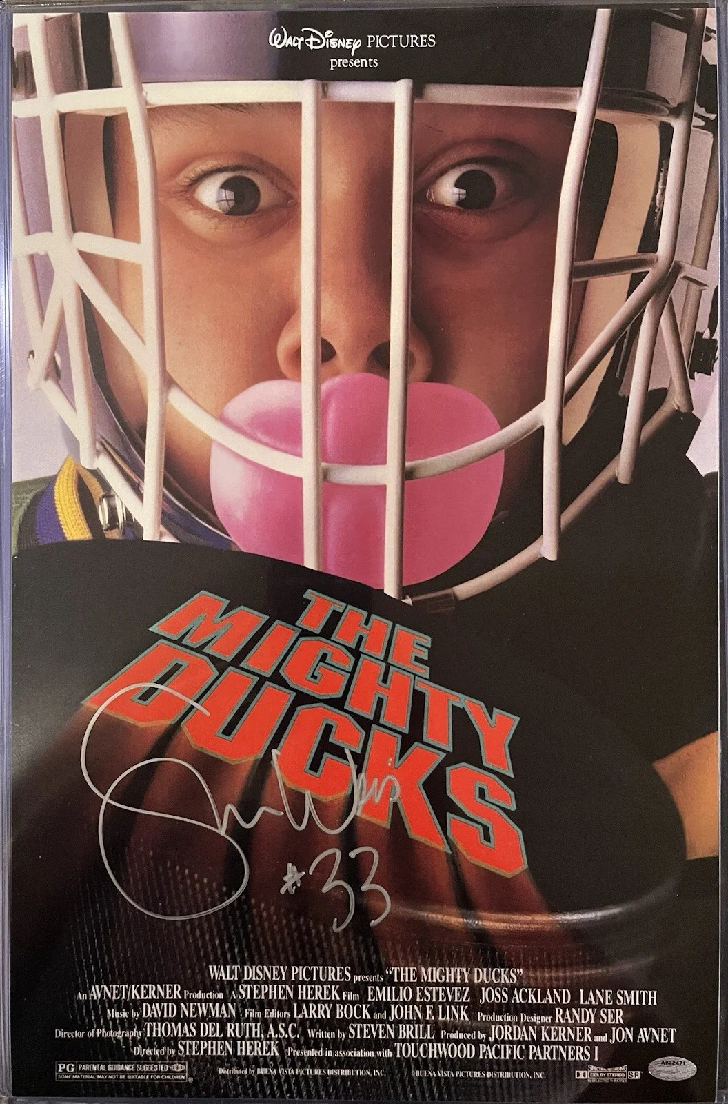 Shaun Weiss — Shaun Weiss Signed "The Mighty Ducks" 11x17 Movie Poster (Schwartz), изображение 2