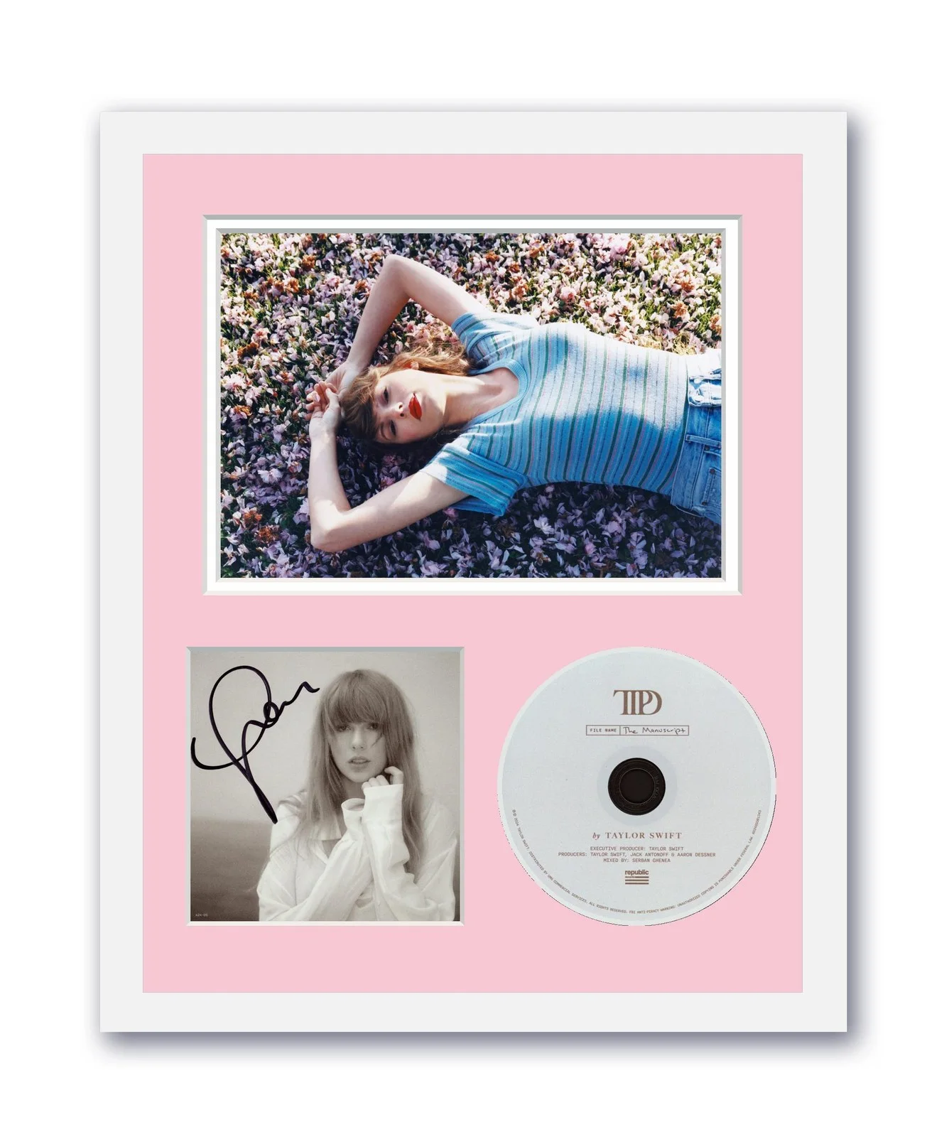 Taylor Swift — Taylor Swift Autographed Signed 11x14 Custom Framed CD Photo Tortured Poets ACOA