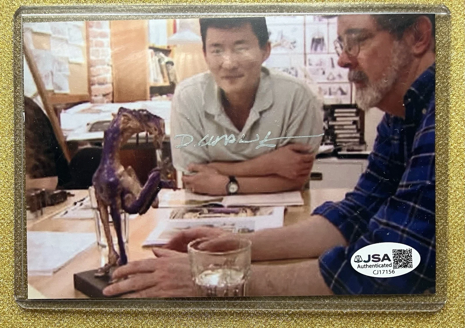 Doug Chiang — Doug Chiang JSA signed concept artist photo with George Lucas Star Wars Auto