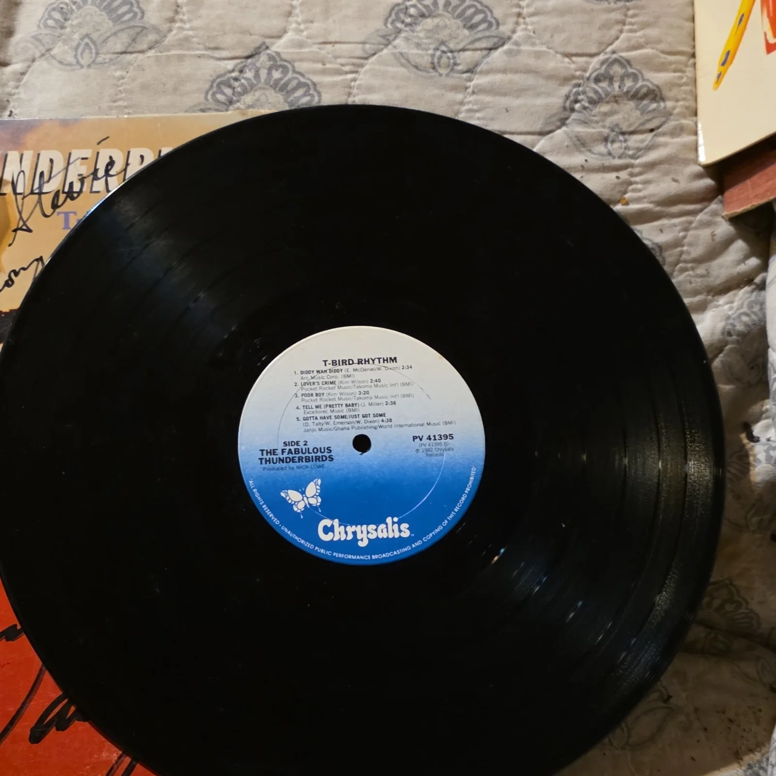 The Fabulous Thunderbirds T-Bird Rhythm Vinyl LP Chrysalis PV 41395 Signed, изображение 3