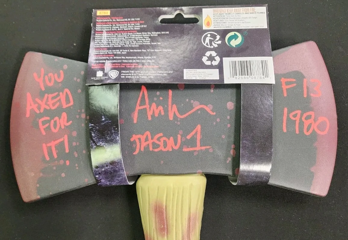 Ari Lehman — Ari Lehman Signed Toy Axe Multiple Inscription Beckett BB22176, image 2