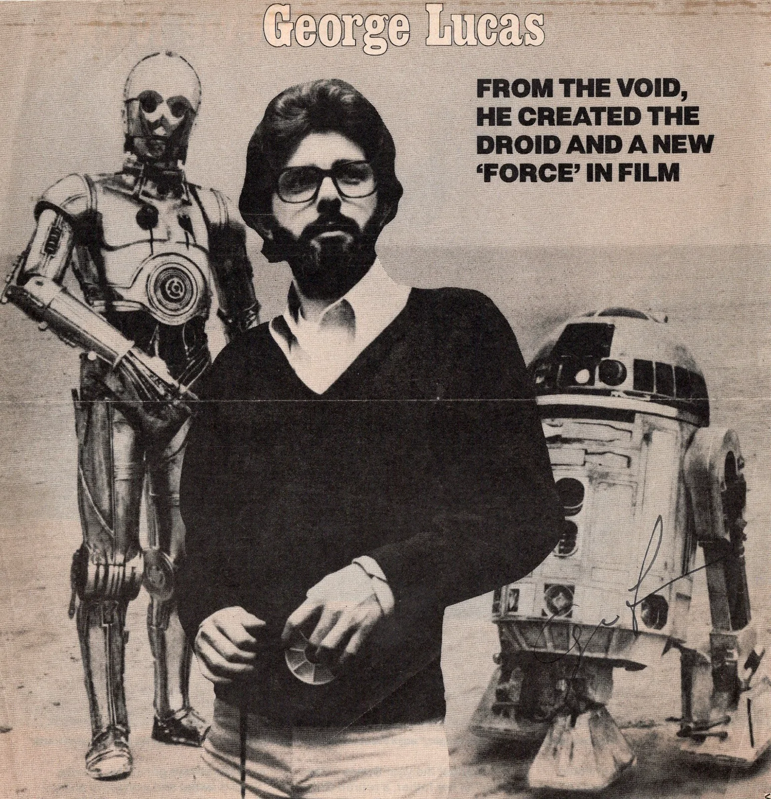 George Lucas — George Lucas Signed 8x8 Vintage Star Wars Magazine Page - JSA Authentication