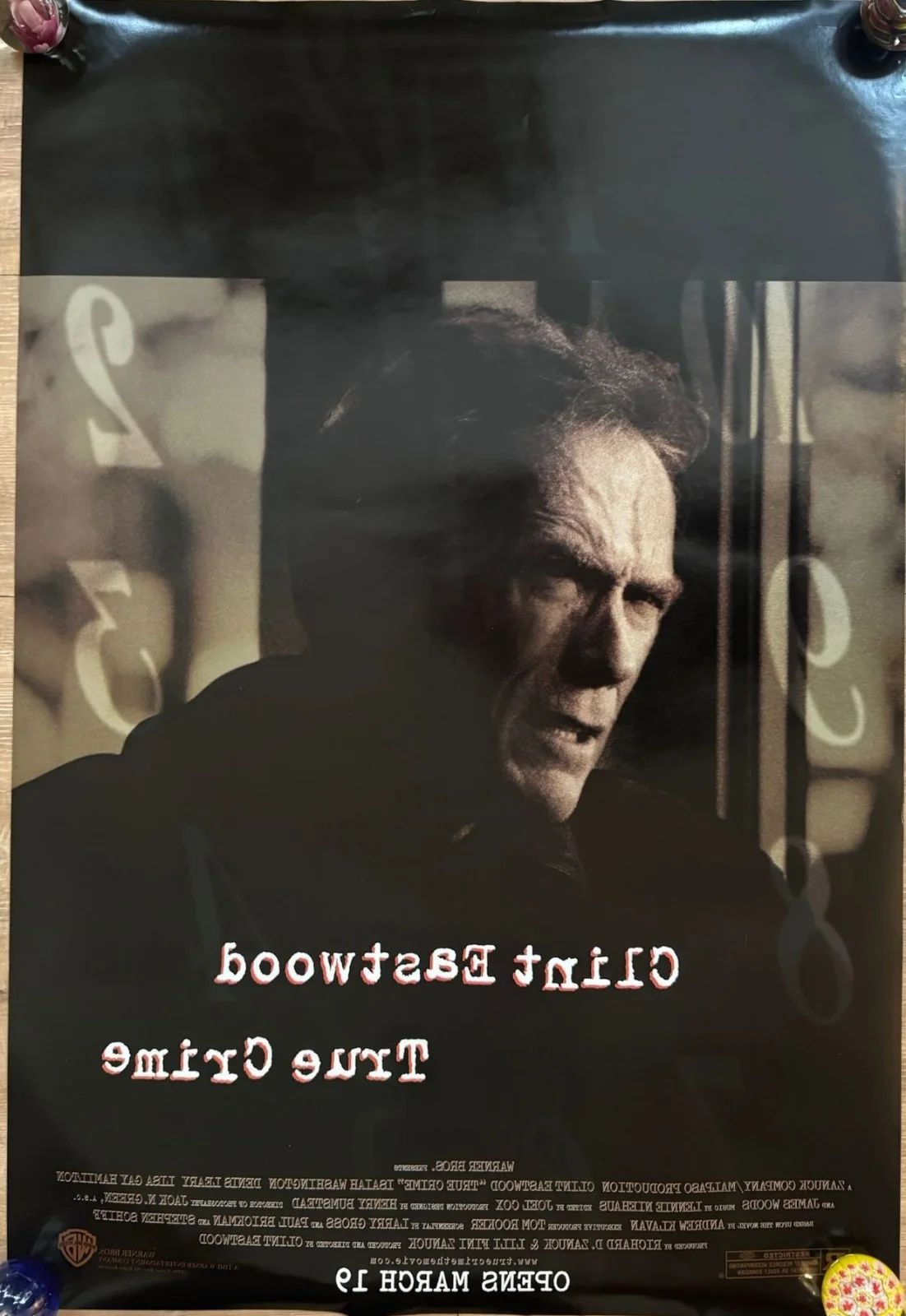 Original Clint Eastwood True Crime film poster 1999 Double sided, изображение 2