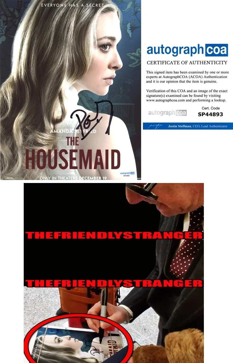 Paul Feig — Paul Feig signed "THE HOUSEMAID" 8x10 Photo EXT PROOF c Amanda Seyfried ACOA COA