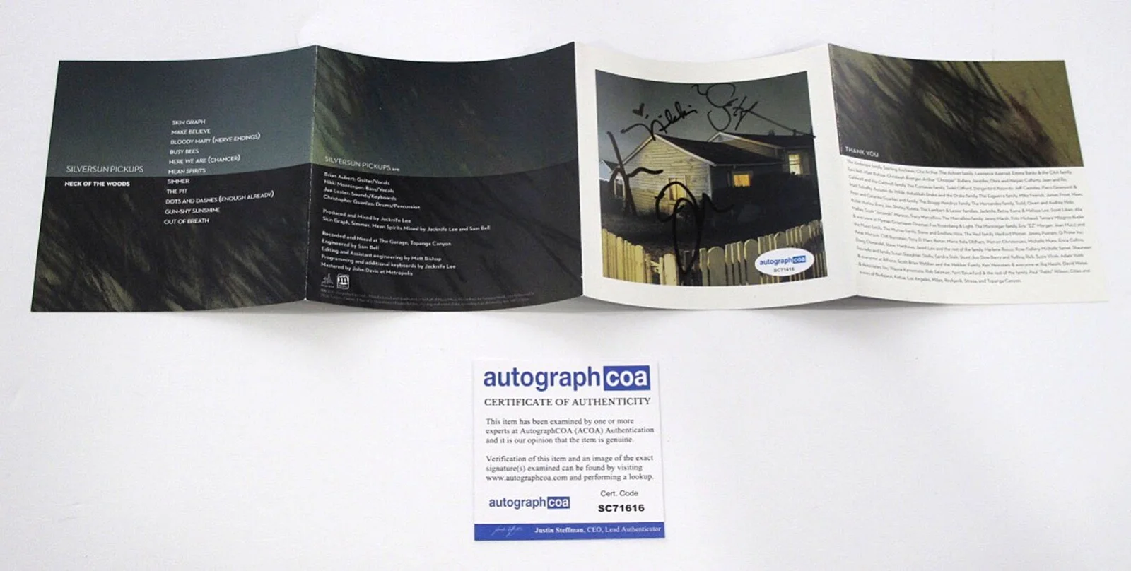 Silversun Pickups — Silversun Pickups All 4 Signed "Neck Of the Woods" CD BOOKLET Brian Aubert ACOA, изображение 4