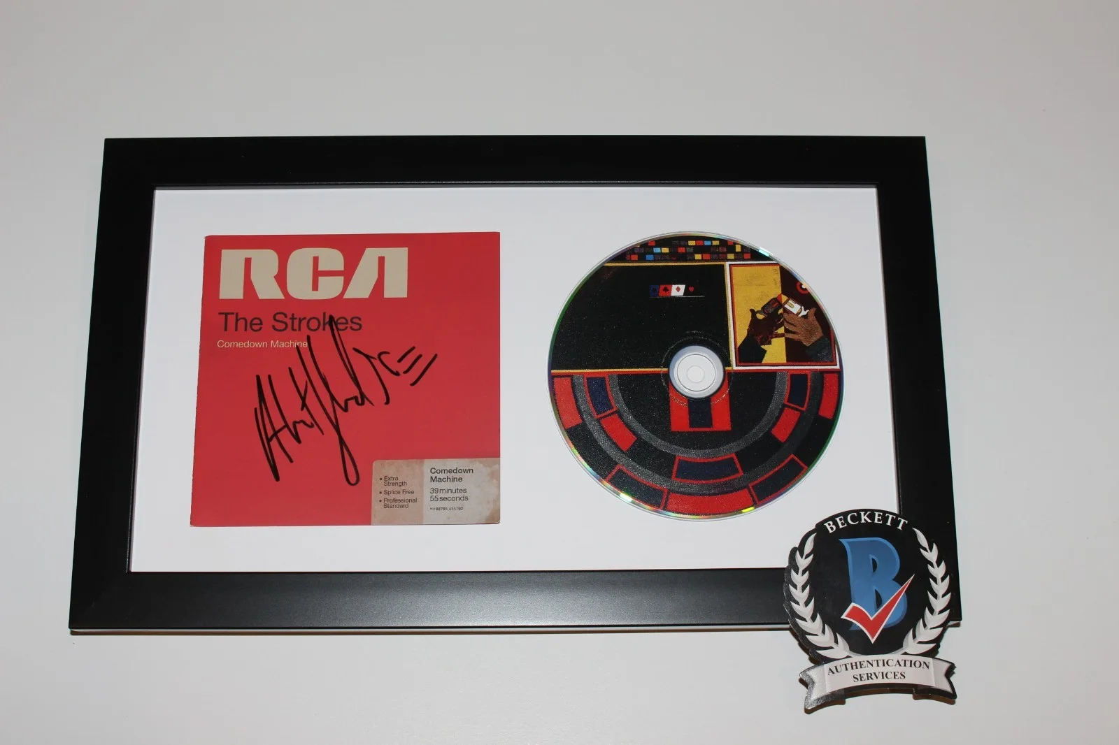 ALBERT HAMMOND JR SIGNED FRAMED THE STROKES COMEDOWN MACHINE CD COVER BECKETT, изображение 3