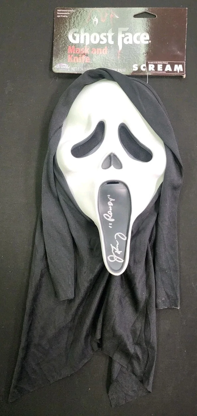Jaime Kennedy — Jaime Kennedy Signed Scream Ghost Face Mask Randy Inscription Beckett WP47721