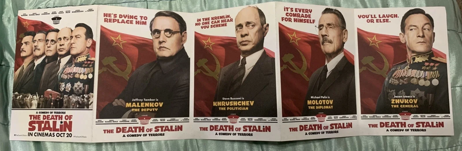 THE DEATH OF STALIN-STEVE BUSCEMI-JASON ISAACS-PALIN-PROMO FILM POSTCARD X 6, изображение 2