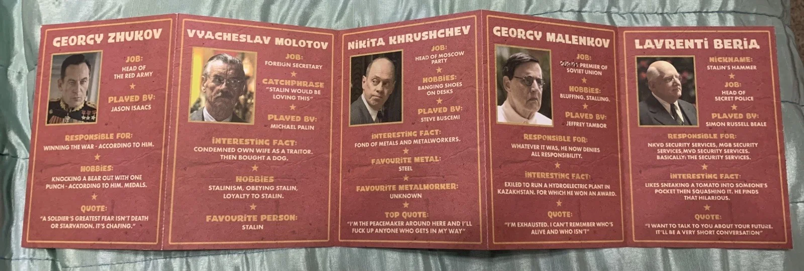 THE DEATH OF STALIN-STEVE BUSCEMI-JASON ISAACS-PALIN-PROMO FILM POSTCARD X 6, изображение 3
