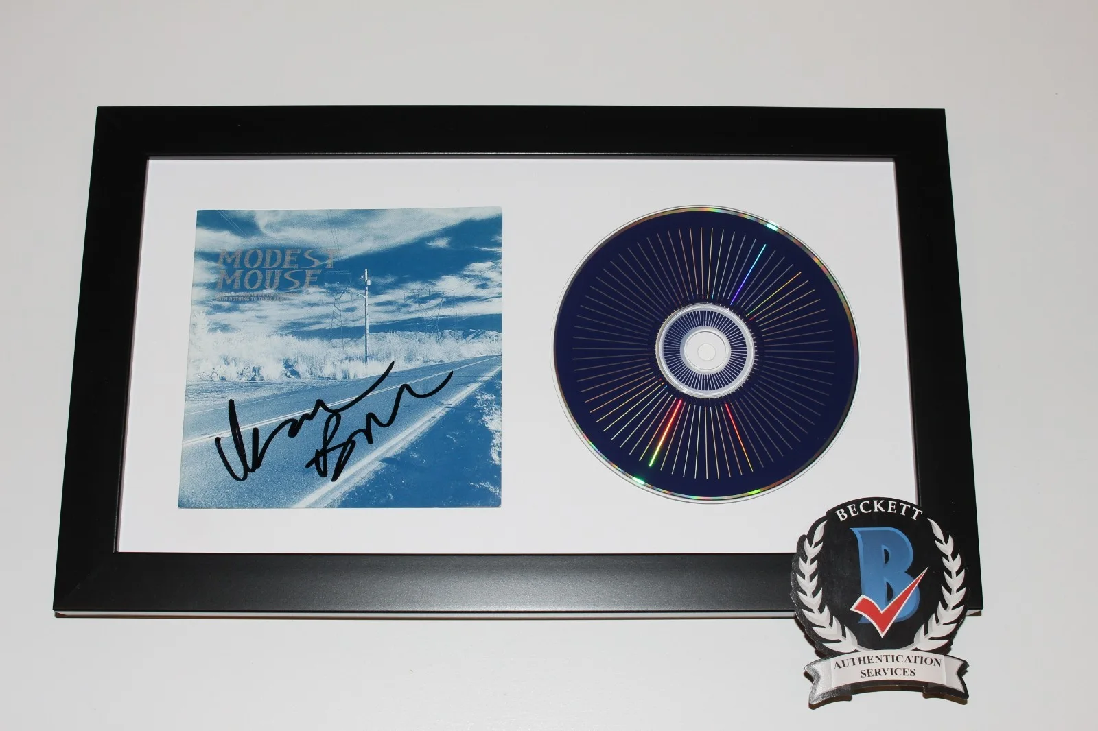 ISAAC BROCK MODEST MOUSE SIGNED FRAMED 'THIS IS A LONG DRIVE FOR' CD BECKETT COA, image 3