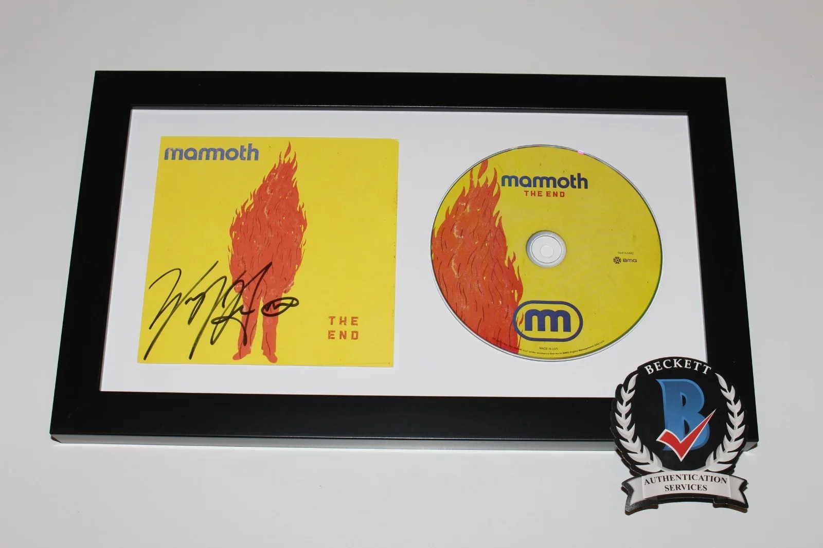 MAMMOTH WVH WOLFGANG VAN HALEN SIGNED FRAMED THE END CD COVER ALBUM BECKETT COA, изображение 2