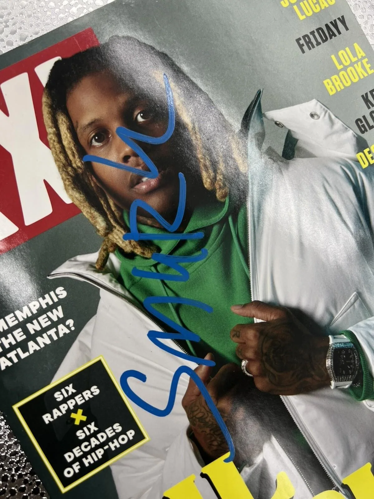 LIL DURK SIGNED XXL MAGAZINE KING VON THE VOICE AUTOGRAPH - PSA/DNA COA, image 3