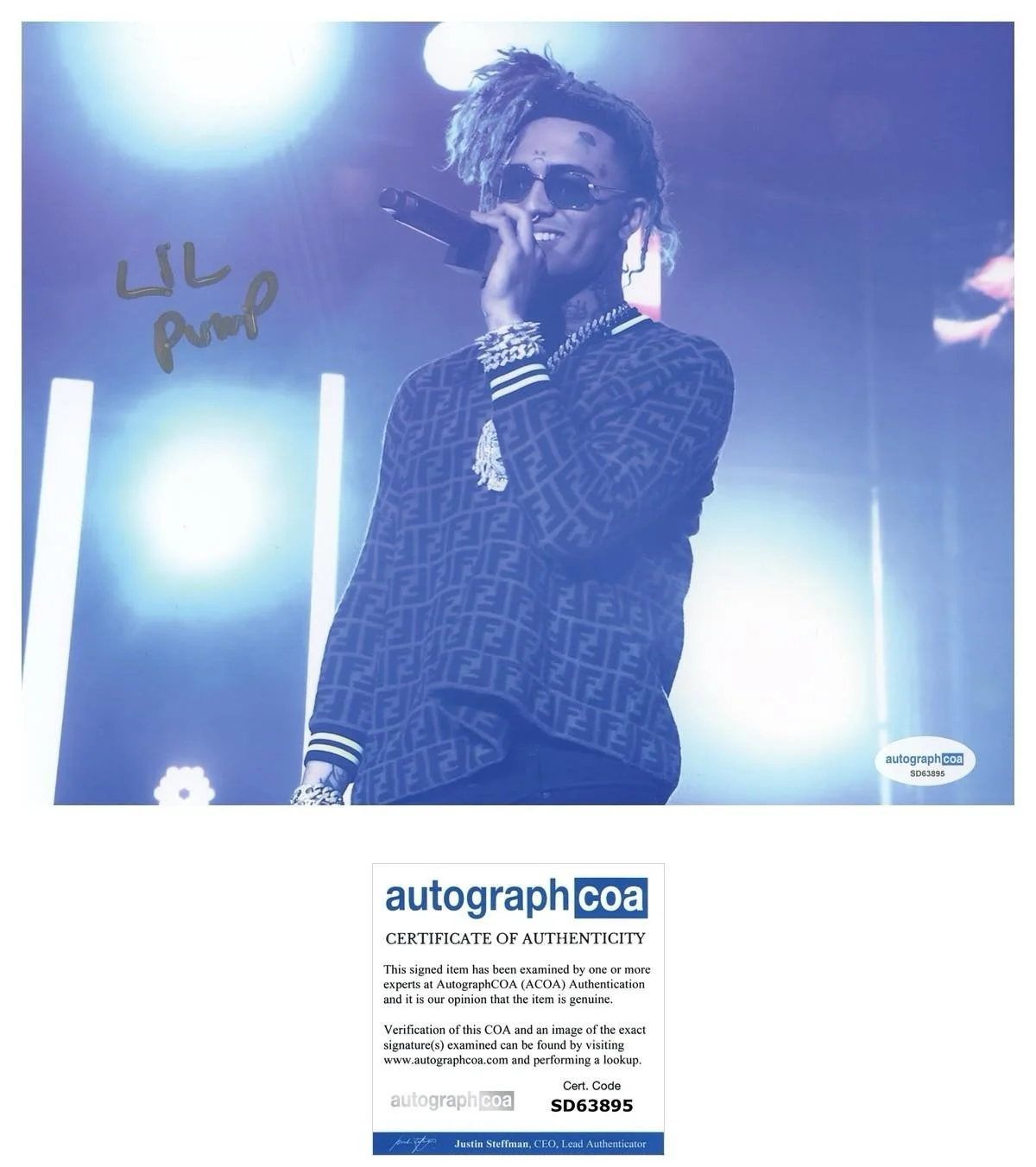 LIL PUMP SIGNED 8X10 PHOTO GUCCI GANG - AUTOGRAPH ACOA + PROOF, image 2