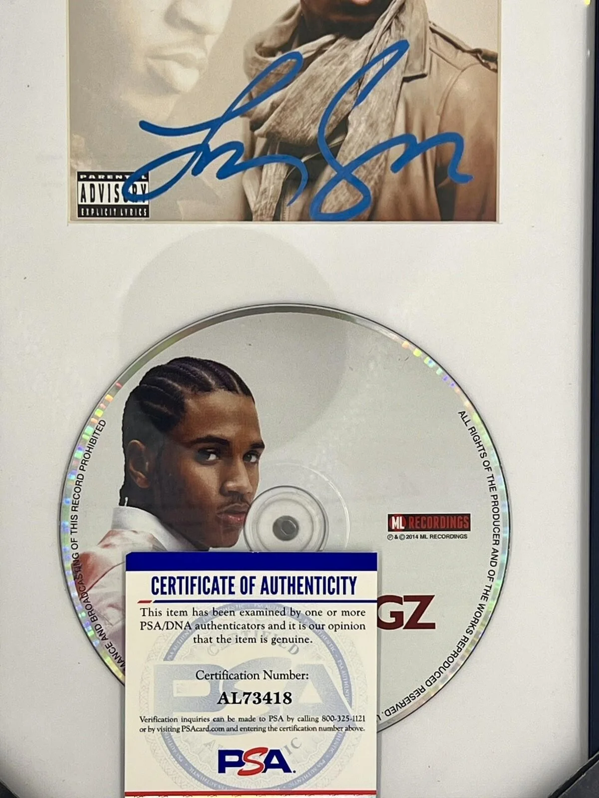 TREY SONGZ SIGNED + FRAMED “THE GOLDEN CHILD” CD ALBUM AUTOGRAPH - PSA/DNA COA, изображение 2