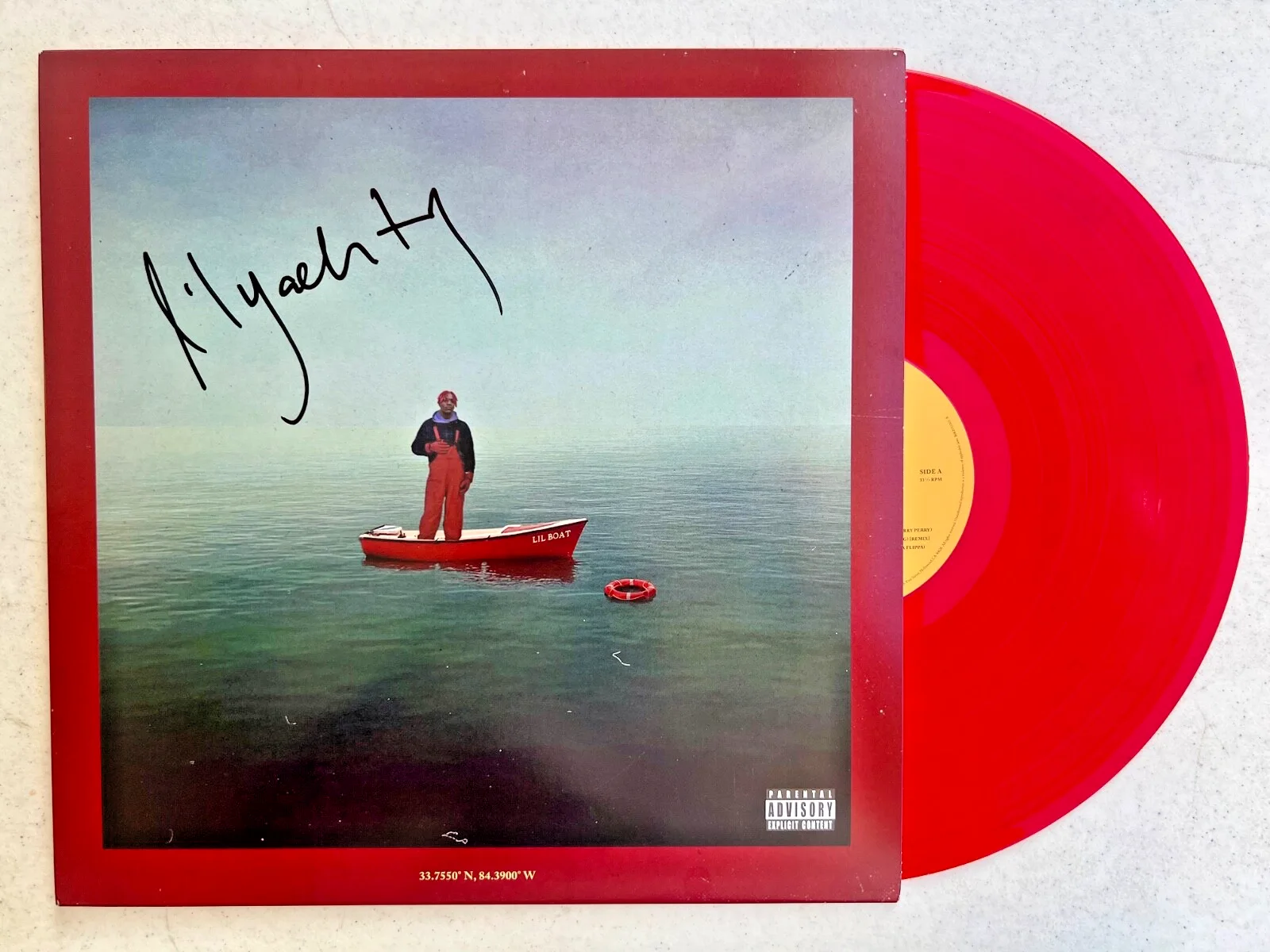 LIL YACHTY SIGNED “LIL BOAT” VINYL W/ EXACT VIDEO PROOF ALBUM MINNESOTA RAP, изображение 2