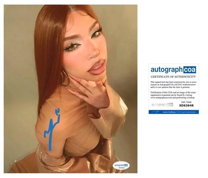 YERI MUA SIGNED 8X10 PHOTO MEXICAN INFLUENCER MUSIC - EXACT VIDEO PROOF + ACOA, изображение 2