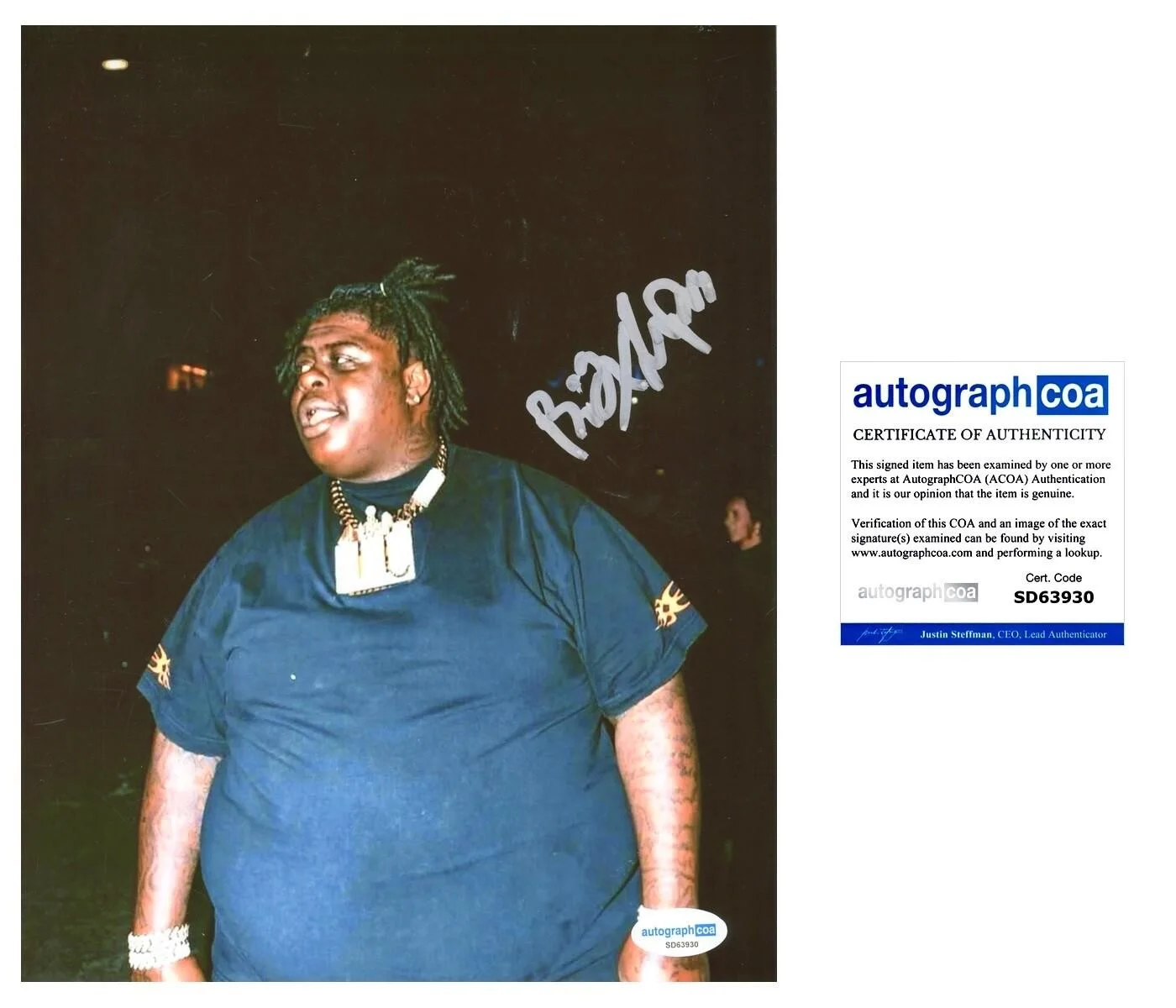 BIGXTHAPLUG SIGNED 8X10 PHOTO TEXAS AUTOGRAPH - ACOA COA + EXACT VIDEO PROOF, изображение 2