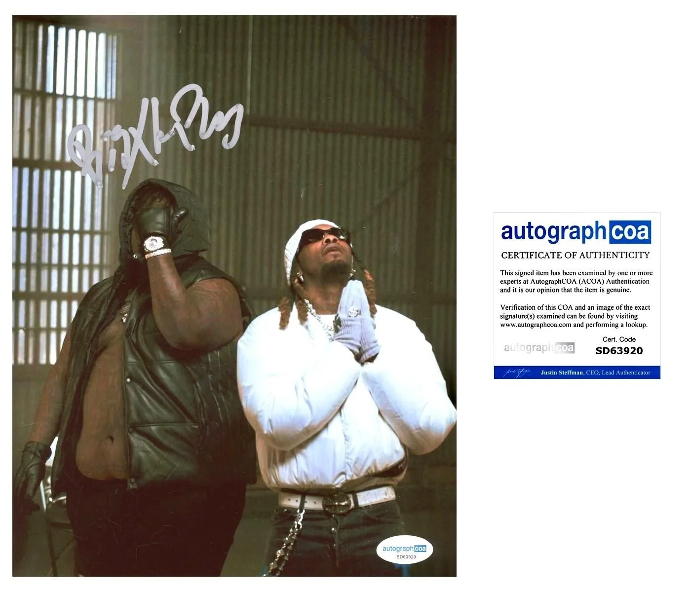 BIGXTHAPLUG SIGNED 8X10 PHOTO TEXAS AUTOGRAPH - ACOA COA + EXACT VIDEO PROOF, изображение 2
