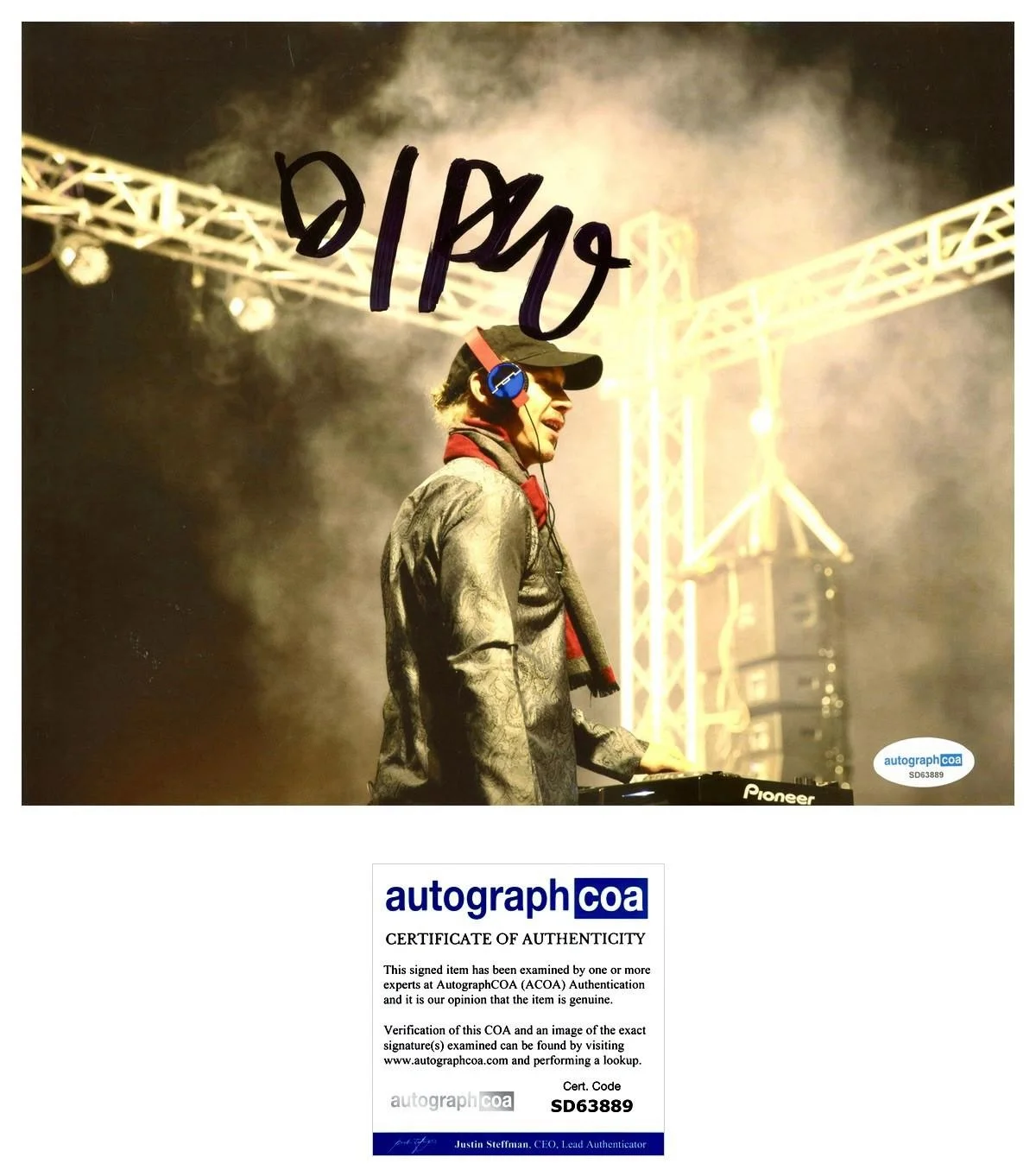 DIPLO SIGNED 8X10 PHOTO DJ PRODUCER - AUTOGRAPH ACOA + PROOF, изображение 2
