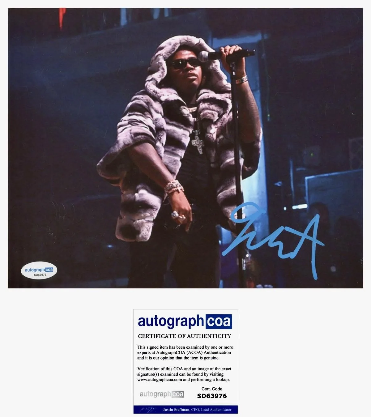 GUNNA SIGNED 8X10 PHOTO WUN OF ONE YOUNG THUG YSL - AUTOGRAPH ACOA + PROOF, изображение 2