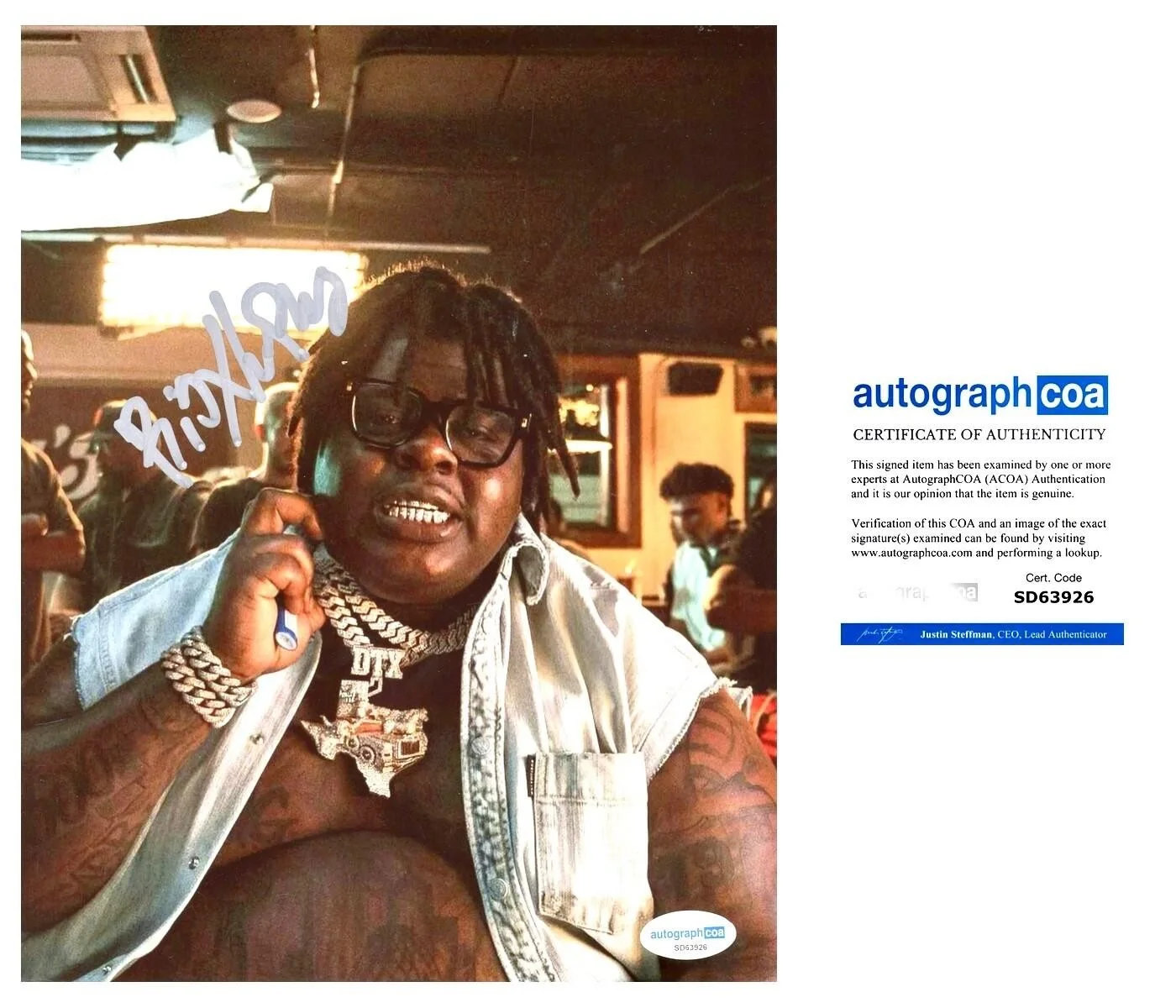 BIGXTHAPLUG SIGNED 8X10 PHOTO TEXAS AUTOGRAPH - ACOA COA + EXACT VIDEO PROOF, изображение 2