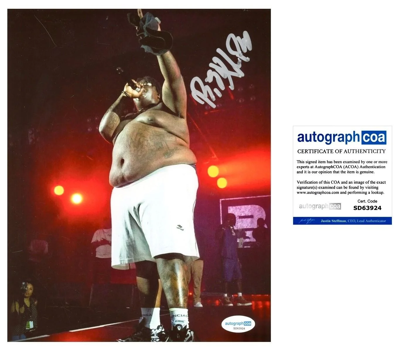 BIGXTHAPLUG SIGNED 8X10 PHOTO TEXAS AUTOGRAPH- ACOA COA + EXACT VIDEO PROOF, изображение 2