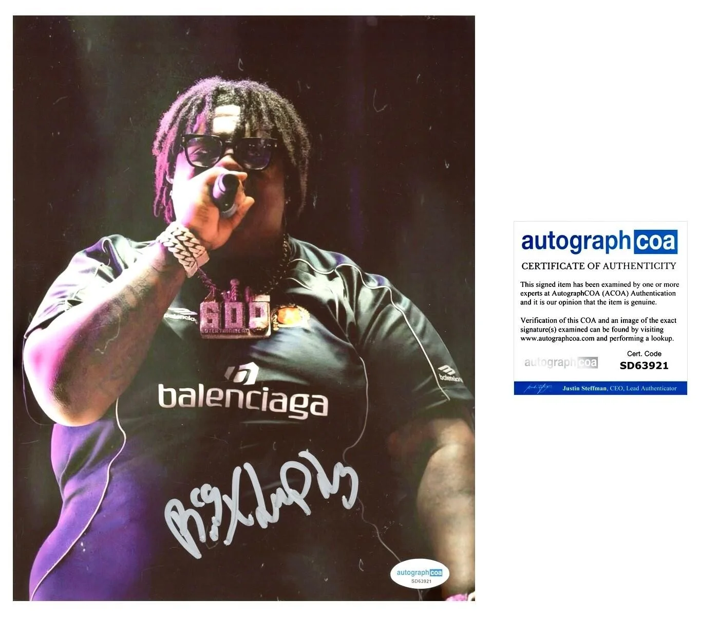BIGXTHAPLUG SIGNED 8X10 PHOTO TEXAS AUTOGRAPH - ACOA COA + EXACT VIDEO PROOF, изображение 2