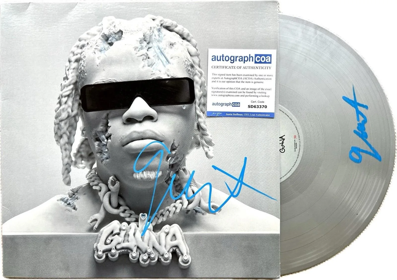GUNNA SIGNED “DS4EVER” VINYL & RECORD ALBUM YSL YOUNG THUG - ACOA COA + PROOF, изображение 2