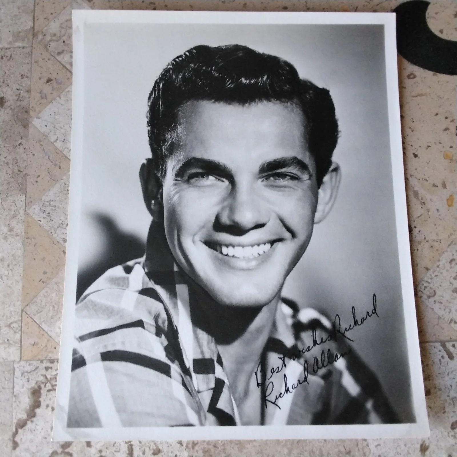 Richard Allan SIGNED DW Photo 50s Movie Actor Niagara Monroe Song in My Heart, изображение 2