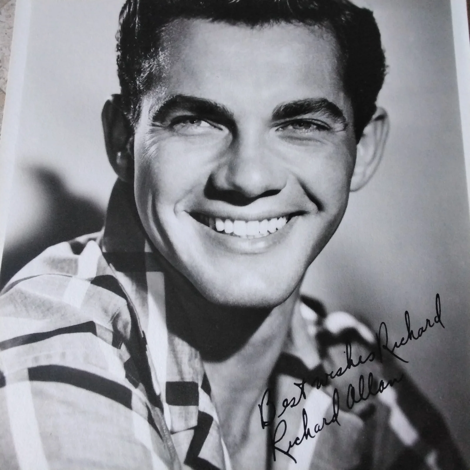 Richard Allan SIGNED DW Photo 50s Movie Actor Niagara Monroe Song in My Heart, изображение 3
