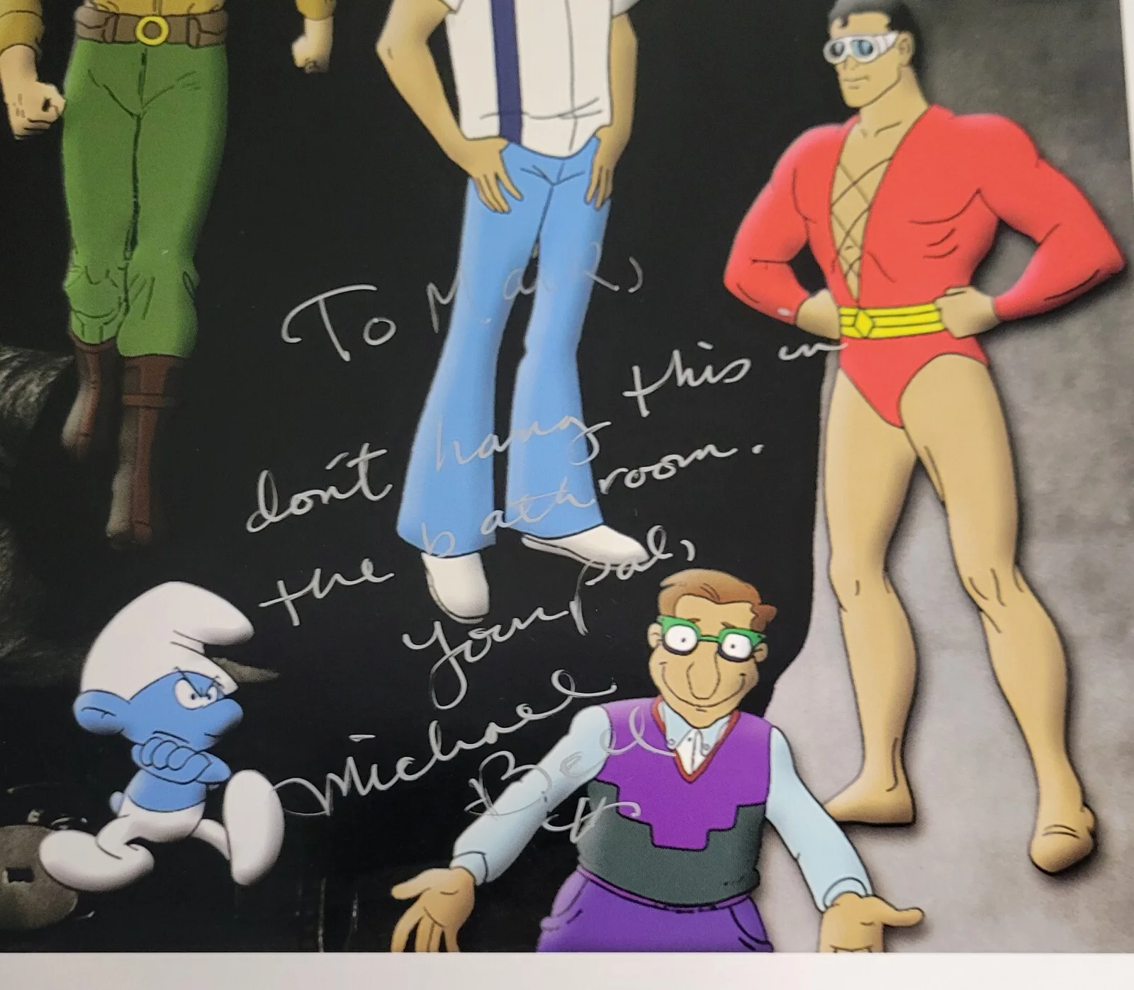 Michael Bell — MICHAEL BELL Signed SUPER FRIENDS 8.5x11 Photo Print Autograph, изображение 2