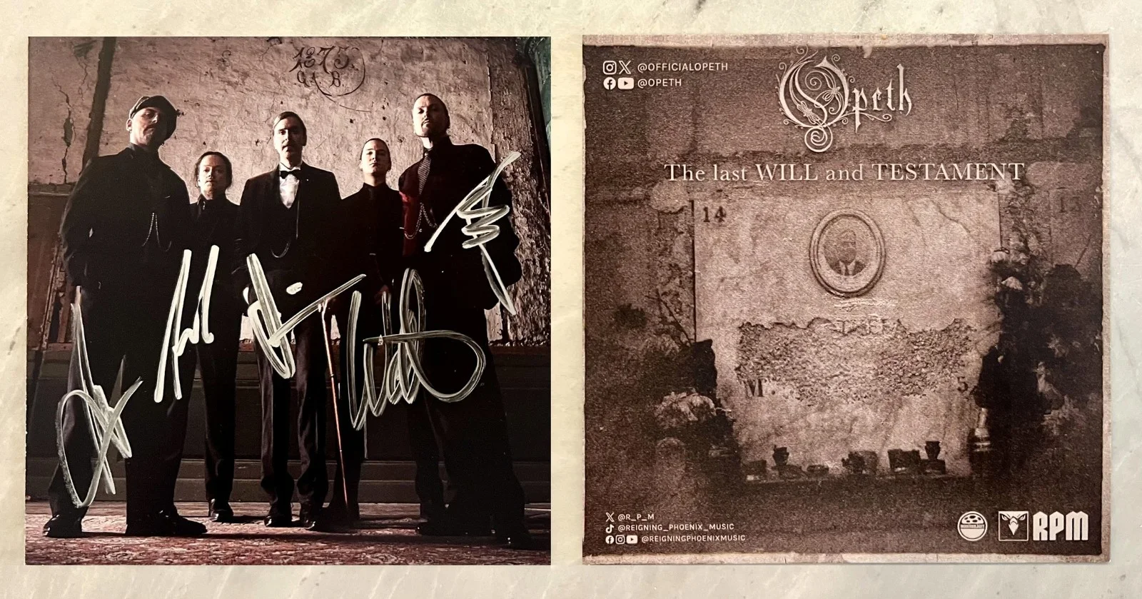 OPETH The Last Will And Testament Ltd Ed Signed By All 5 Members RARE Litho Card, изображение 2