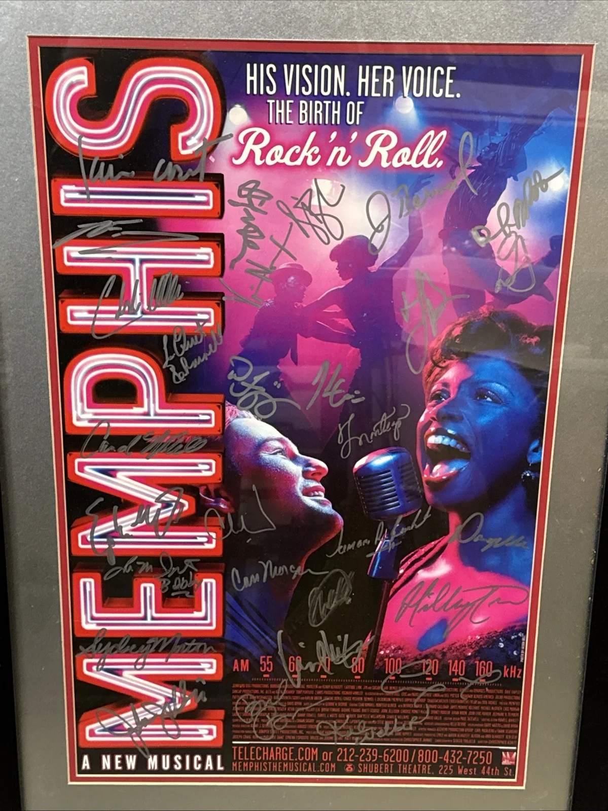 Memphis the Broadway musical 2009 signed windowcard OBC Montego Glover Kimball, изображение 2