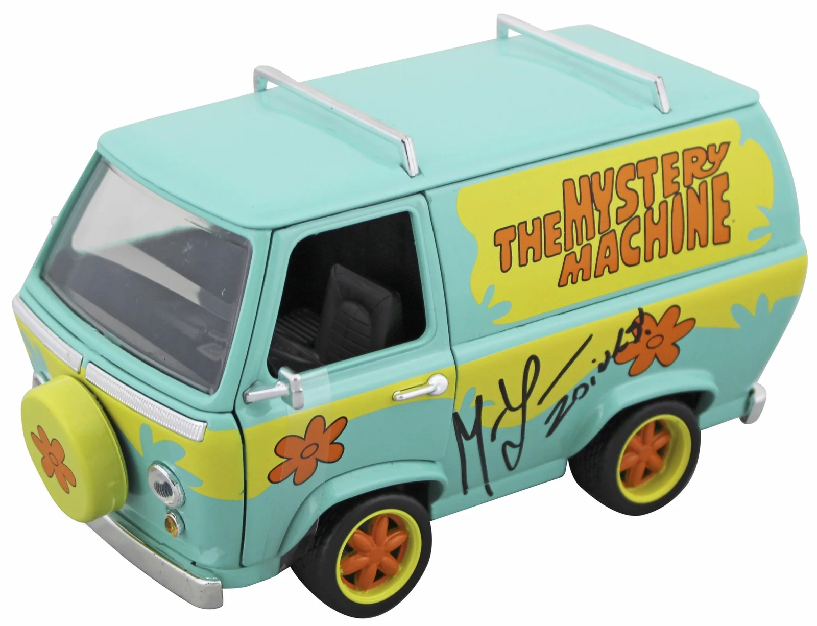Matthew Lillard — Matthew Lillard Scooby-Doo Signed 1:24 Die Cast Metal Mystery Machine BAS Wit, изображение 2