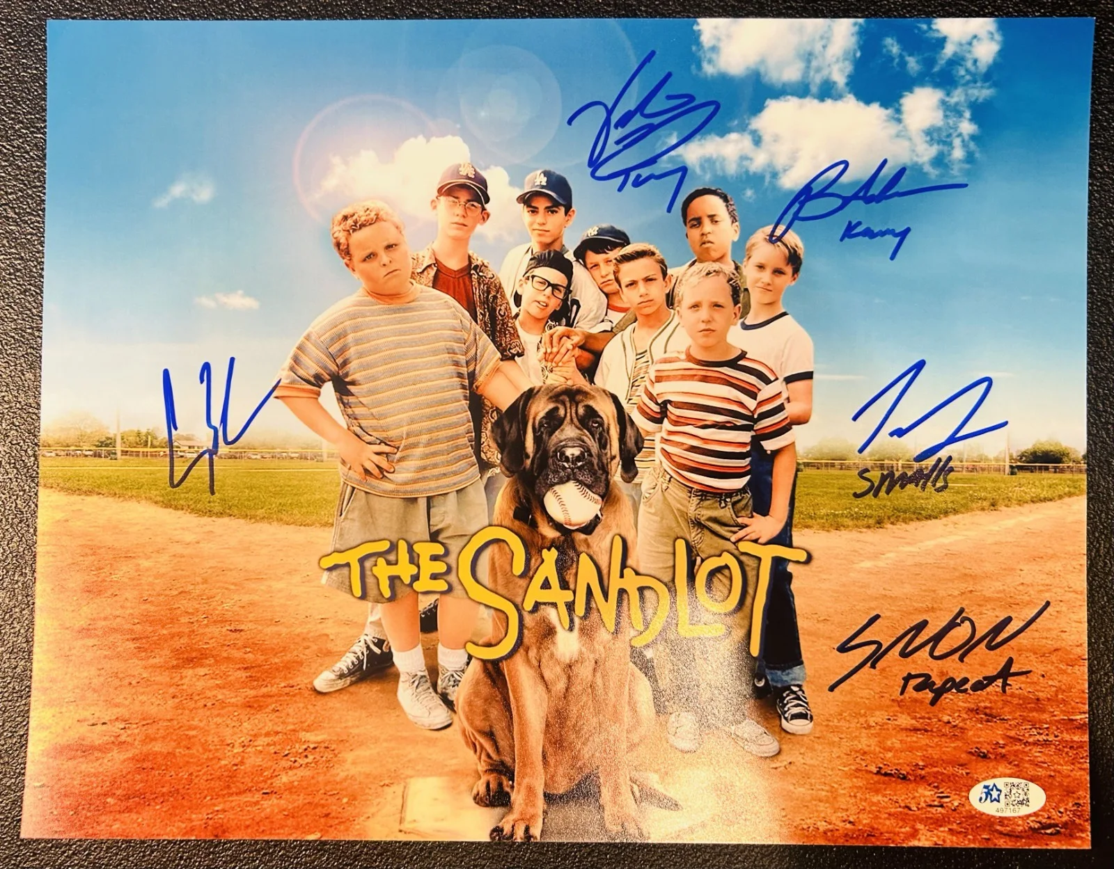 Tom Guiry, Brandon Adams, Victor DiMattia, Chauncey Leopardi, Sha — The Sandlot Autographed/Signed 11x14 Photo Five Star Cert.🔥📈