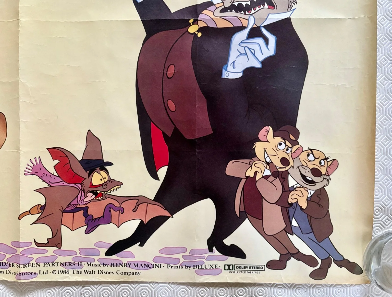 Walt Disney's Basil The Great Mouse Detective Original 1986 Quad Poster, image 3
