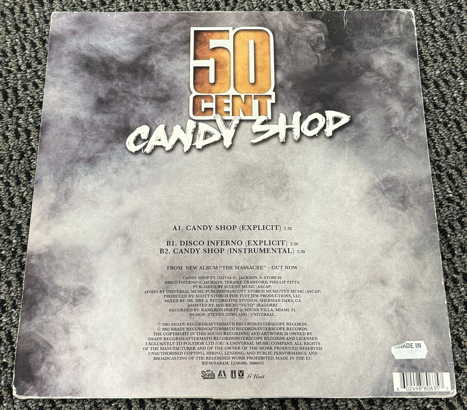 50 Cent Signed Autographed Candy Shop Vinyl Album Record LP JSA Authenticated, image 3