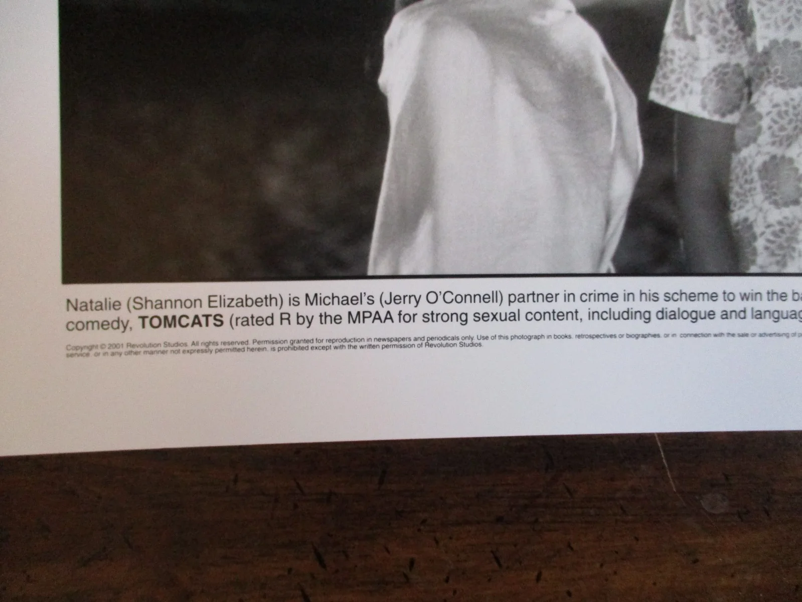 Shannon Elizabeth/Jerry O'Connell("TOMCATS")2001 10 x 8 Black/White Press Photo, изображение 3