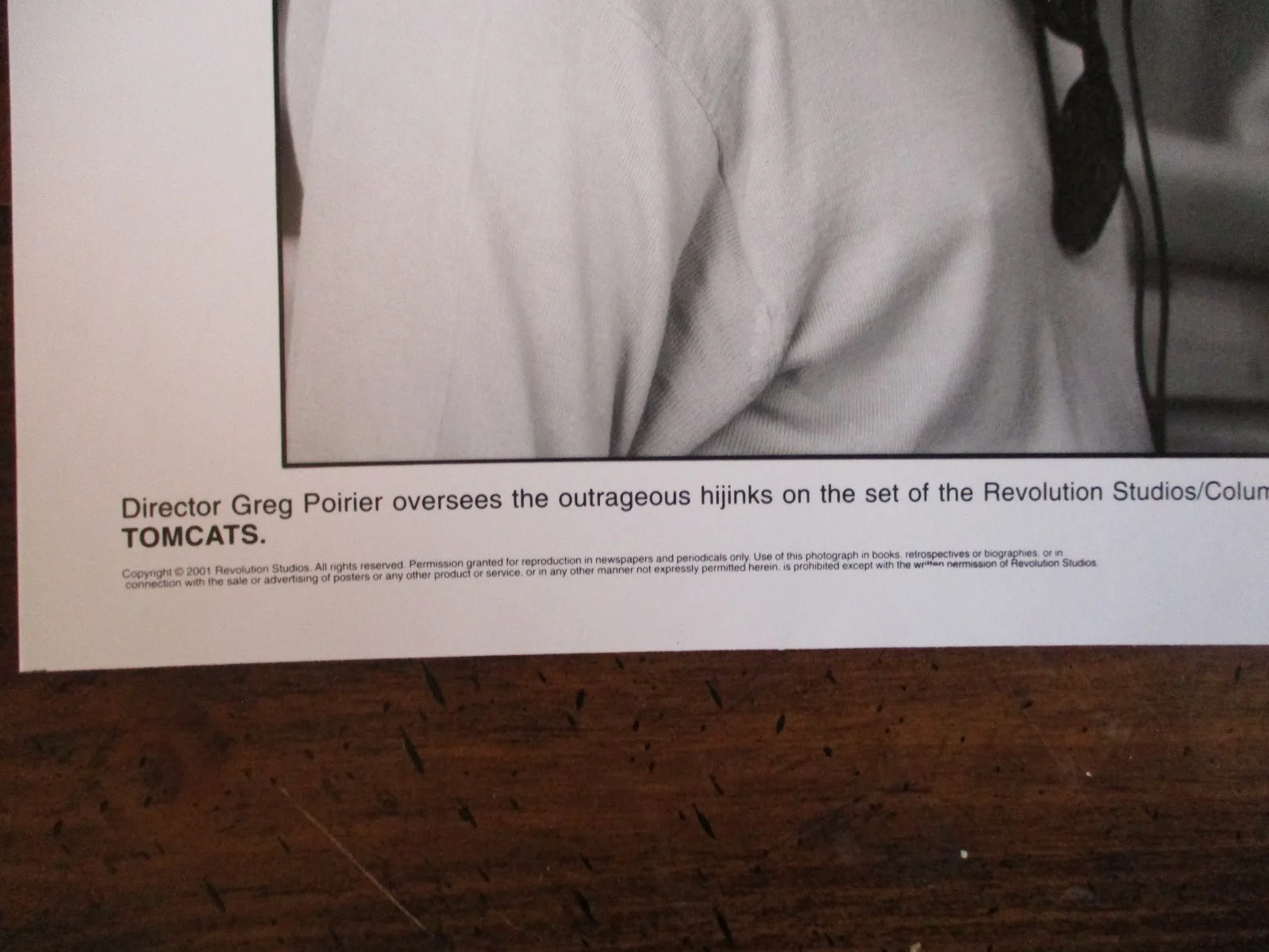 ("TOMCATS") Greg Poirier/2001 8" x 10" Glossy Black and White Press Photo, изображение 2