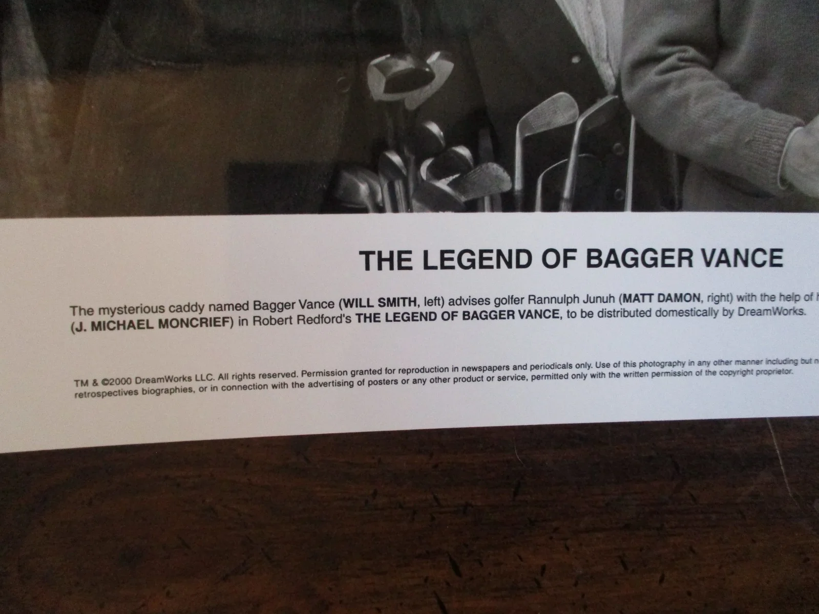 Michael Moncrief/Matt Damon/Will Smith(THE LEGEND OF BAGGER VANCE)2000 B&W Photo, изображение 2