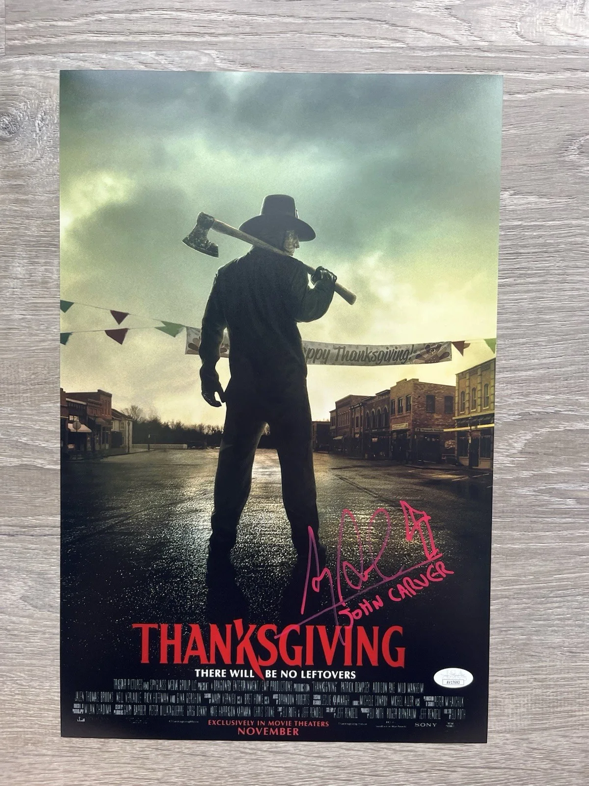 Alex Armbruster — Alex Armbruster Signed Thanksgiving 11x17 Photo JSA COA John Carver Horror Auto, изображение 2