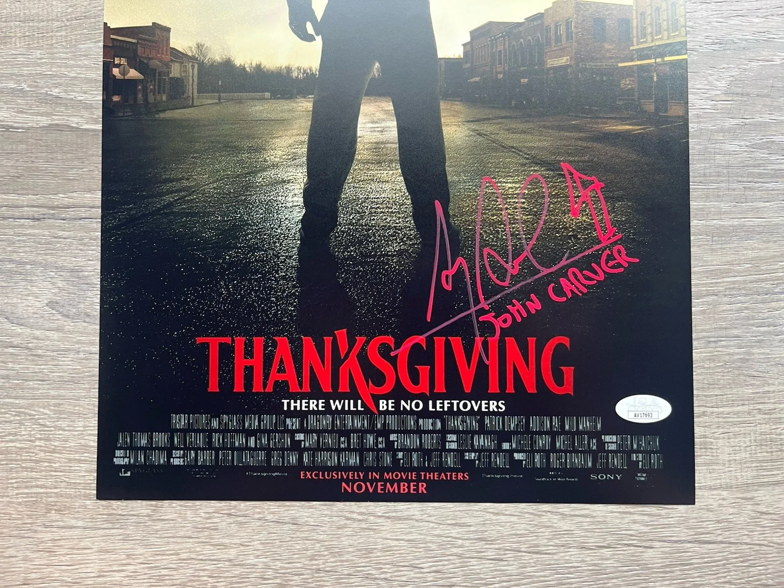 Alex Armbruster — Alex Armbruster Signed Thanksgiving 11x17 Photo JSA COA John Carver Horror Auto, изображение 3