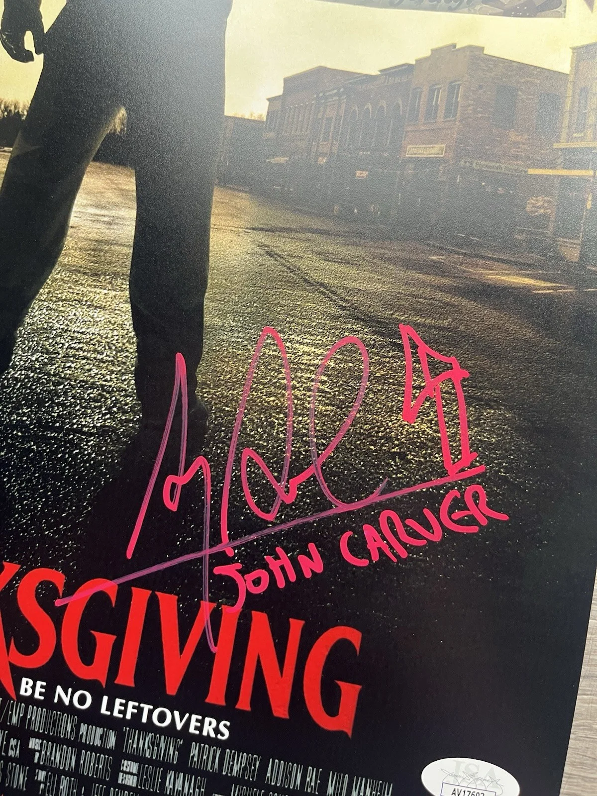 Alex Armbruster — Alex Armbruster Signed Thanksgiving 11x17 Photo JSA COA John Carver Horror Auto, изображение 4