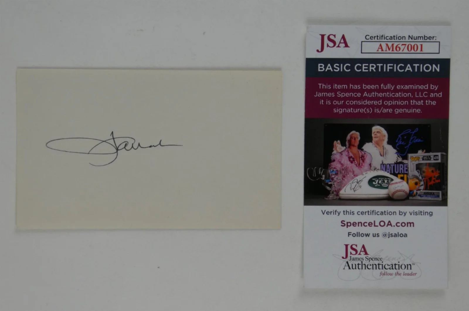 Farrah Fawcett — Farrah Fawcett Signed 3x5 Index Card Autographed Charlies Angels JSA COA